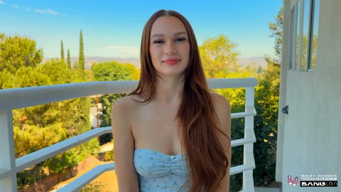 Teen redhead takes it all bareback style